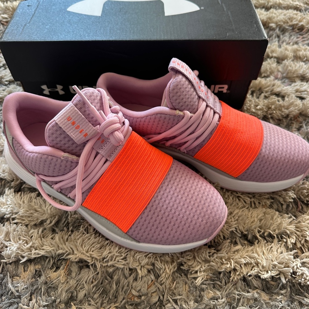 Under Armour Kids Pink and Orange Sneakers